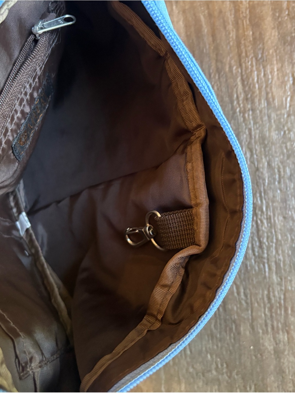 Ariat Blue Sling Crossbody Bag with Brown Strap - Picture 5 of 6